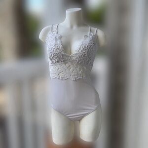 Rue21 White Lace Bodysuit